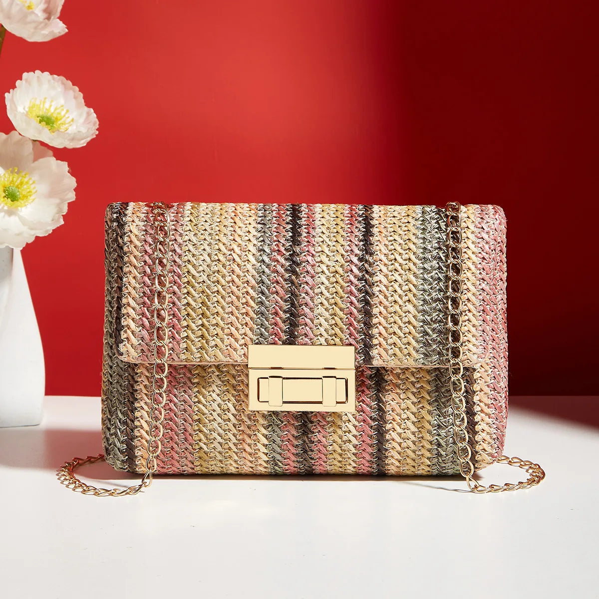 Crossbody Bag for Women Chain Strap Banquet Stylish Accessory Shoulder Bag for Day-to-Night Outfits